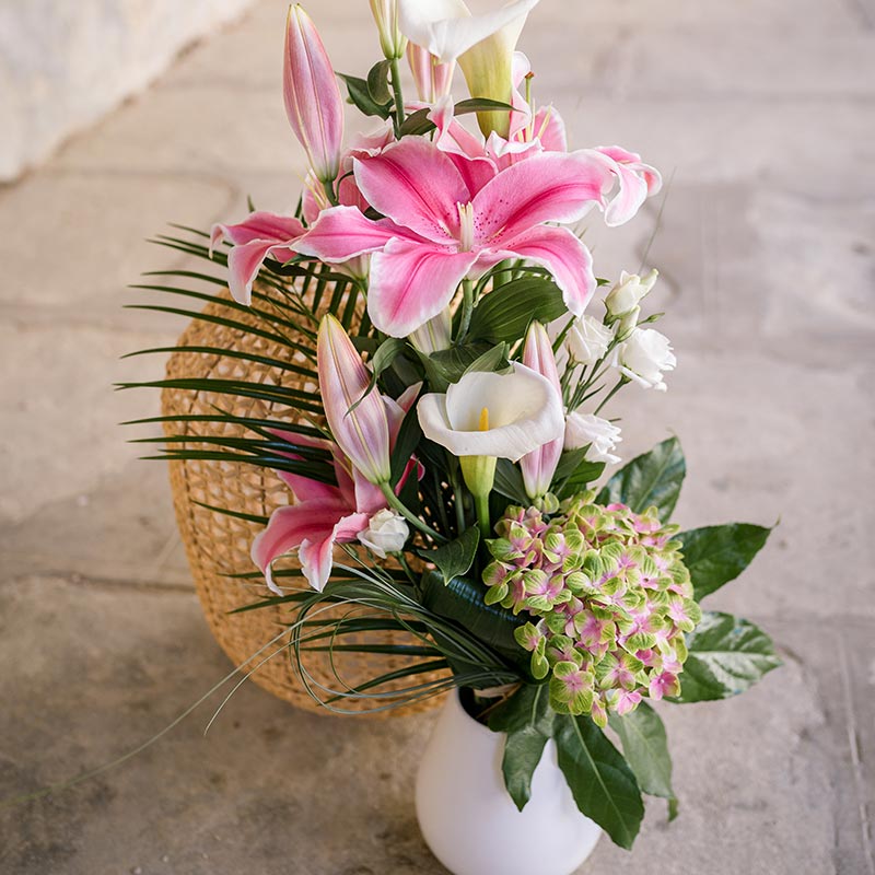 Divine idylle - Bouquet en hauteur - Plus de Fleurs