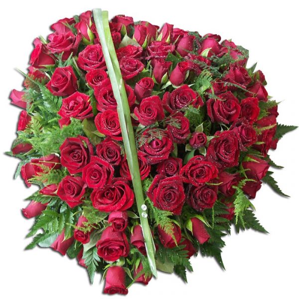 Coeur de Roses-deuil 60 cm Par Occasion Deuil