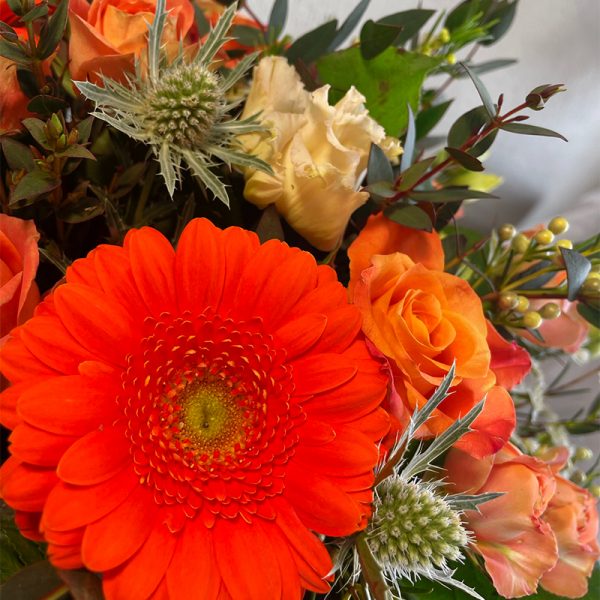 bouquet orange fleurs