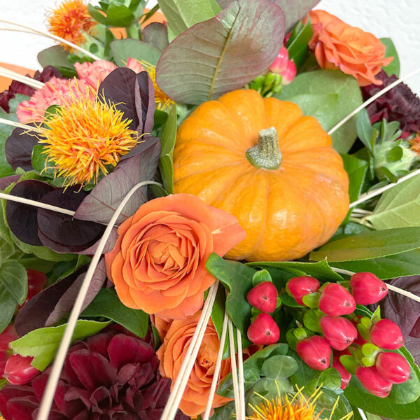 jardin d'automne bouquet bulle d'eau citrouille