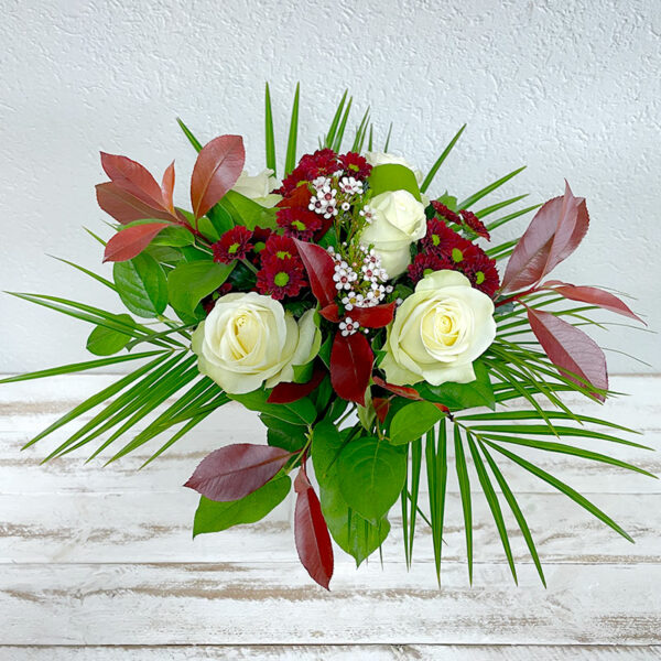 Bouquet champêtre pure passion livraison de roses blanches