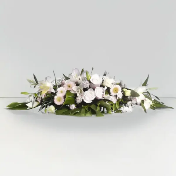 raquette composition de deuil blanche