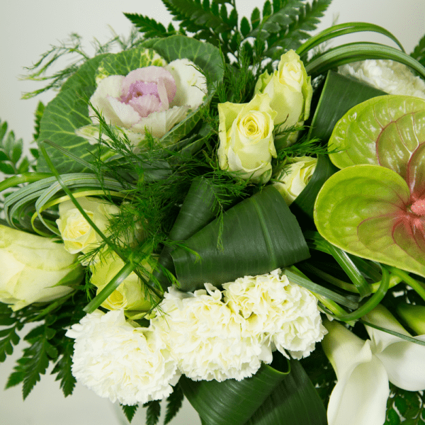 végétal bouquet blanc et vert