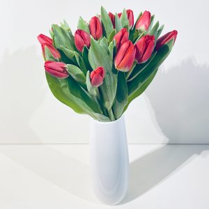 Bouquet de Tulipes rouges pour célébrer l'amour et la Saint Valentin sans Roses