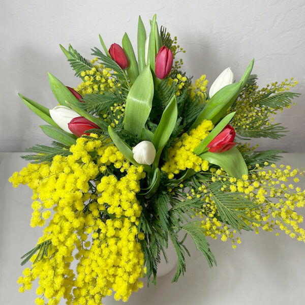 bouquet éclat mimosa tulipe livraison