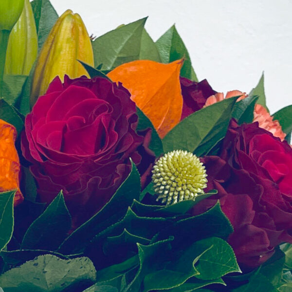 bouquet rond orange physalis automne