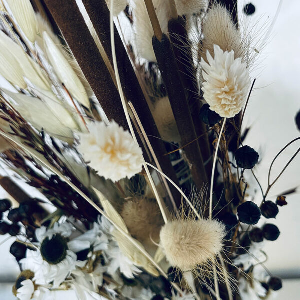 bouquet de fleurs séchées blanc paille naturel