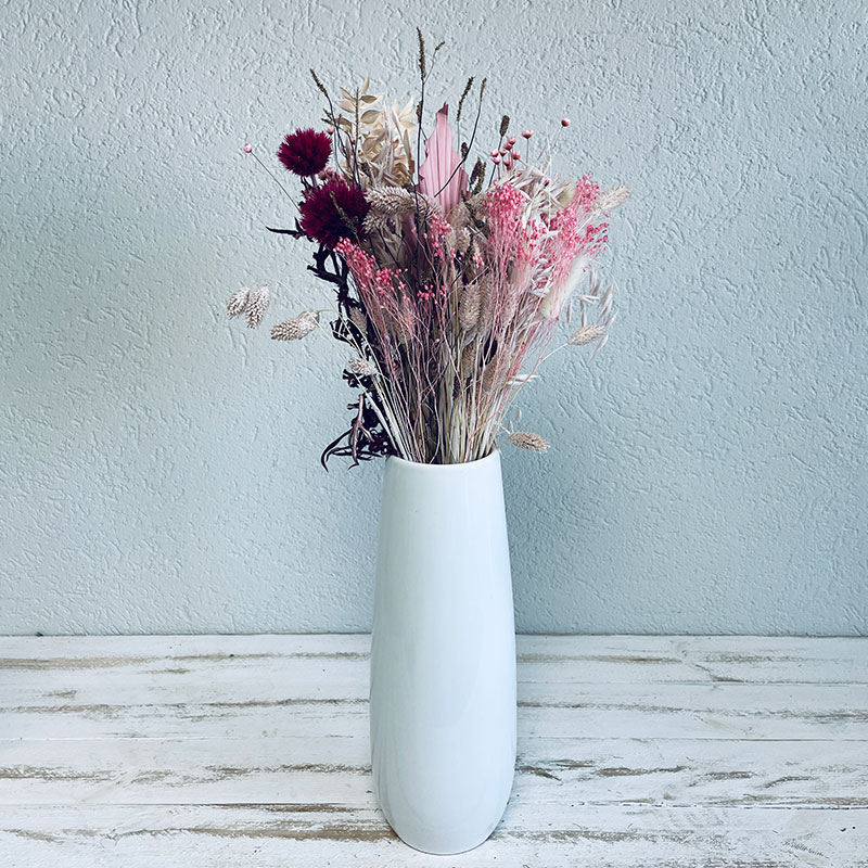 bouquet de fleurs séchées rose pâle