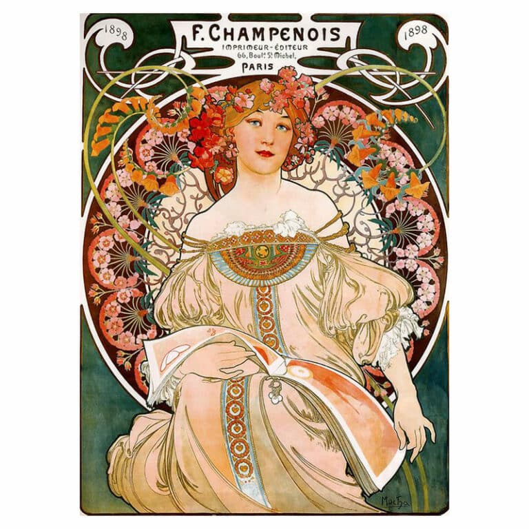 fleurs dans l'art nouveau mucha