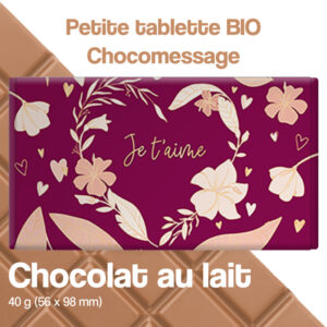 chocolat au lait message amour je t'aime fleurs
