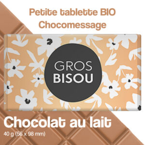 chocolat au lait message bisou fleurs