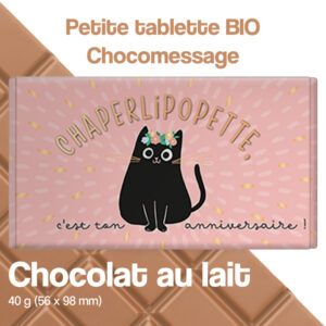 chocolat au lait message chat anniversaire