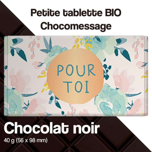 chocolat noir message pour toi fleurs