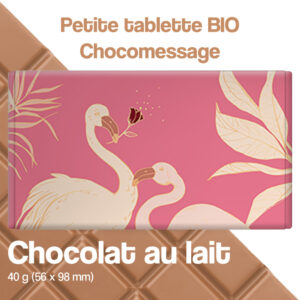 chocolat au lait message amour flamand rose
